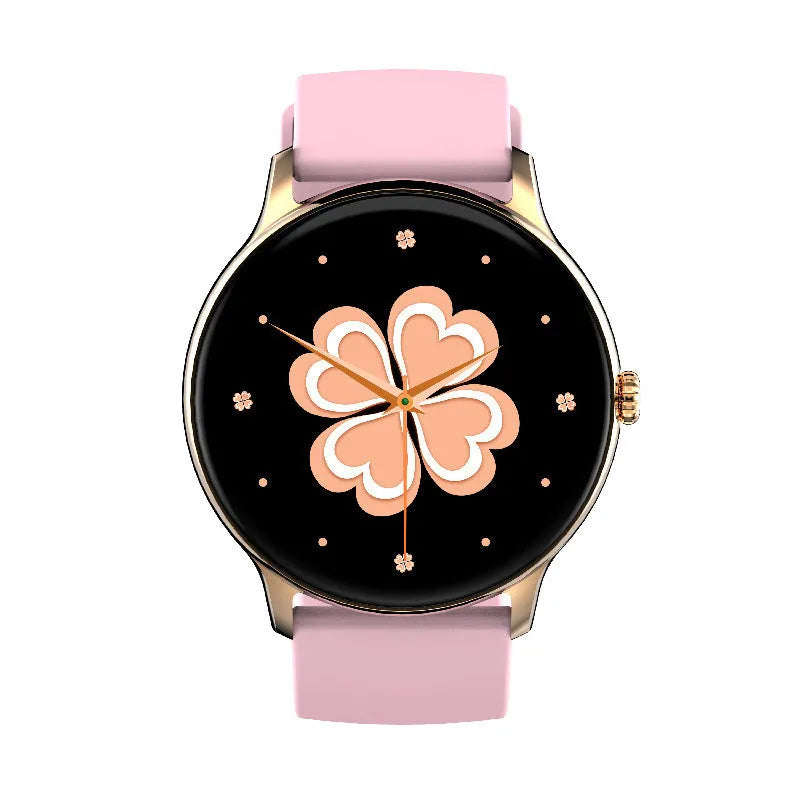 Blood pressure monitoring smart watch with 1.28-inch touchscreen in black, gold or silver