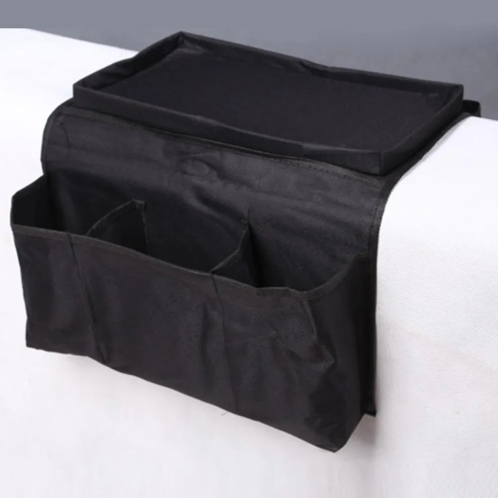 Oxford fabric sofa armrest organiser bag for remote control and magazine storage