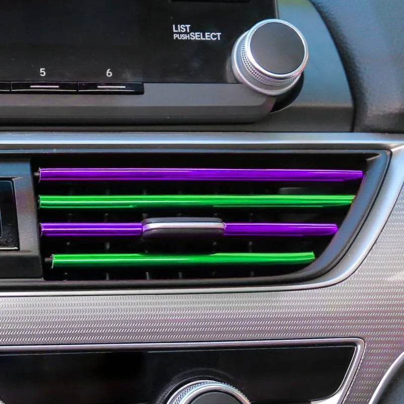 Automobile air outlet decorative strip set of 10 PVC pieces 20cm length car vent trim in multiple colours