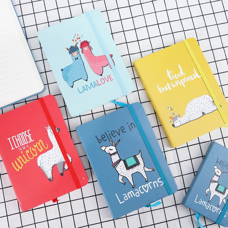 Creative alpaca cartoon design notepad notebook in A5, A6 and A7 sizes