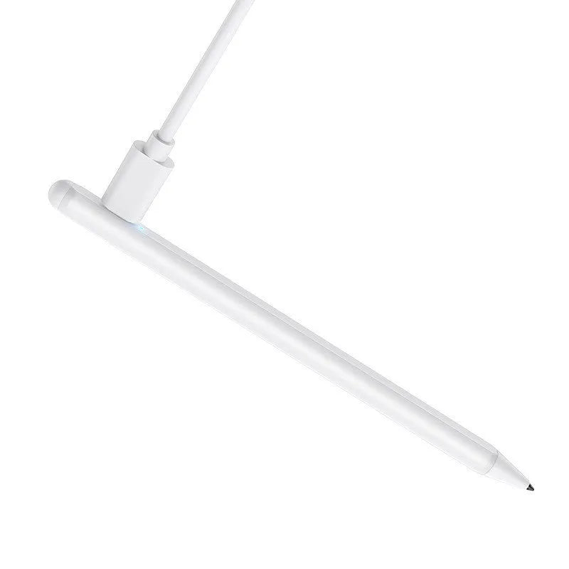 White capacitive stylus pen for iPad with fine nib, aluminium alloy body