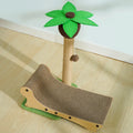 Wooden beach chair design cat climbing frame with hemp mat covering serving as multifunctional pet bed and scratch board