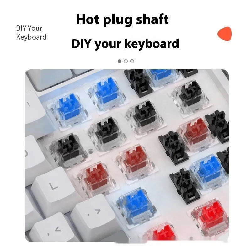 61-key compact mechanical keyboard with hot-swappable switches and bluish-black black tea shaft