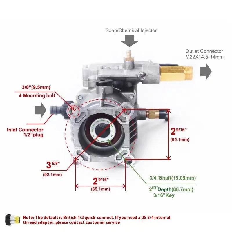 P170 white cast aluminium swash plate pump with inclined disc for gasoline powered cleaning machines
