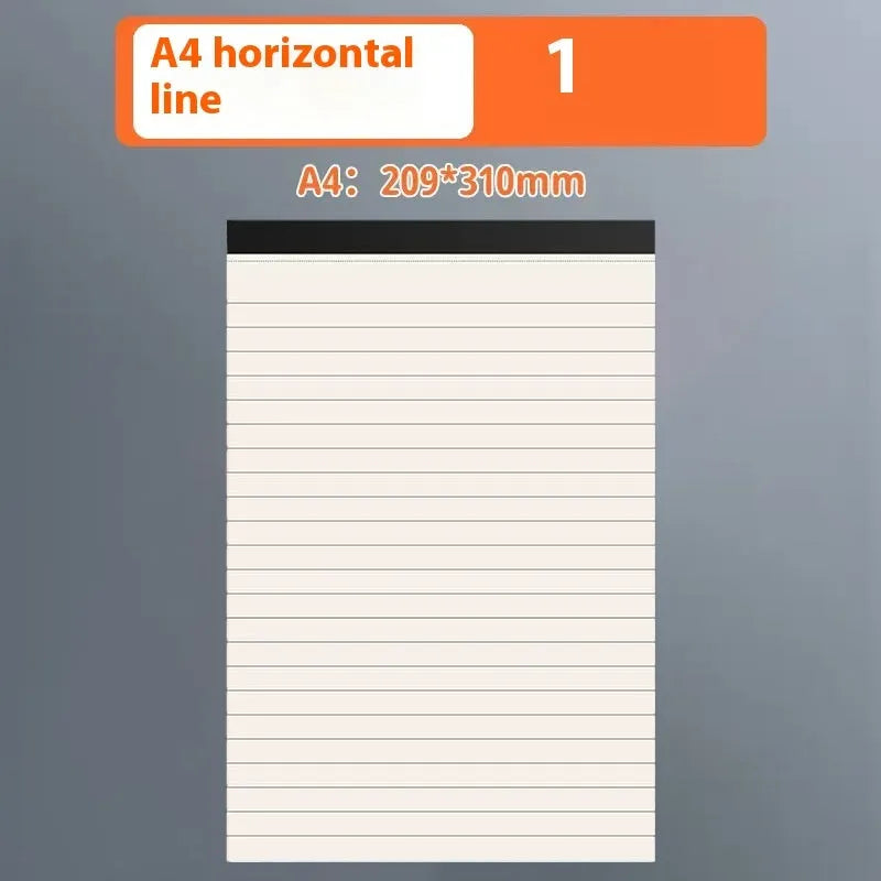 A5 B5 A4 writing pads with 80 tearable sheets in blank grid or lined ruling options