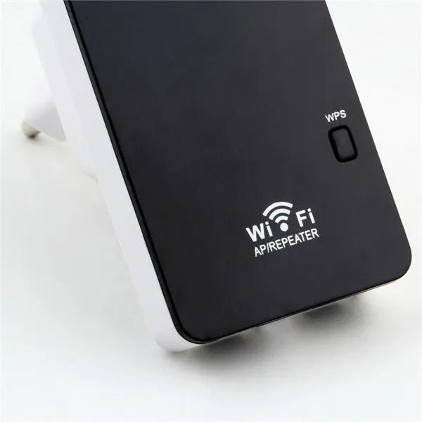 300Mbps mini wireless router with compact design showing WPS button and LAN ports
