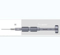 iPhone-compatible screwdriver with grenade-shaped aluminium handle and multiple bit types