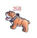 Creative Bulldog-shaped silicone USB flash drive with custom logo printing, USB 2.0 interface