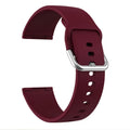 Solid colour silicone strap with silver buckle for Fitbit Versa 3 and Sense 2 watches