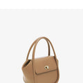 Wing shape cow leather cross-body handbag with buckle detail and fabric lining