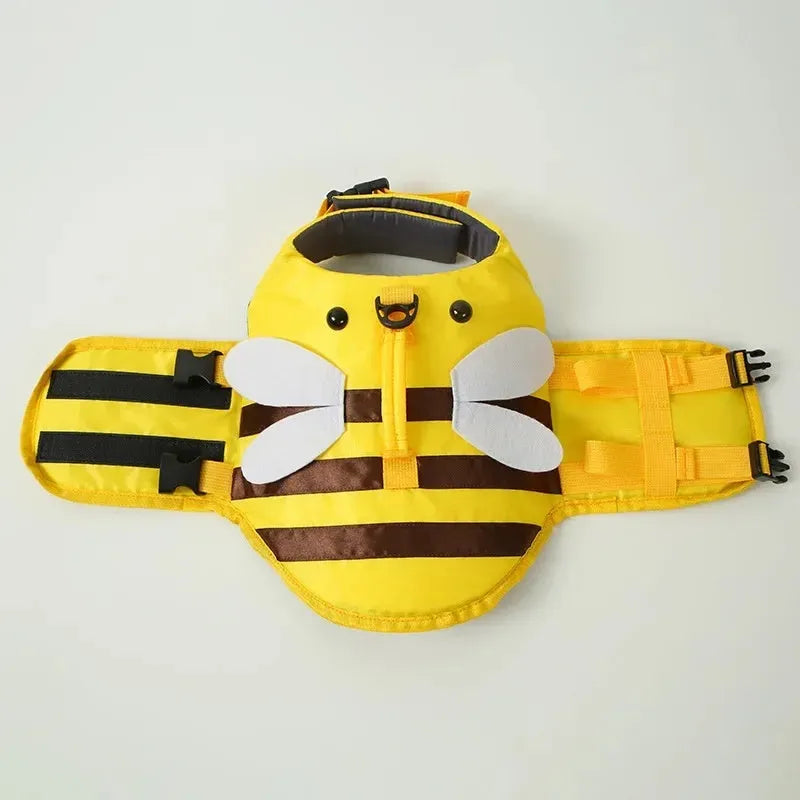 Green or yellow reflective dog life vest jacket for swimming safety in five sizes