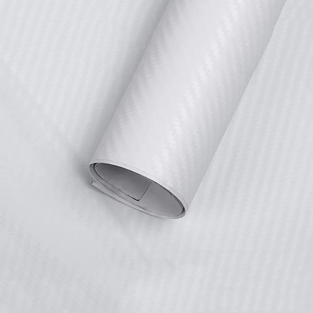 3D PVC car body sticker with striped pattern in black on a white car side panel, 127x10cm size