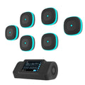 Smart Split Bluetooth Music Boxing Target hanging on wall with black 8-target pads and Bluetooth pairing
