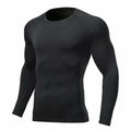 Men's polyester gym sweatshirt long-sleeve quick-dry running top with high elasticity, available in multiple colours