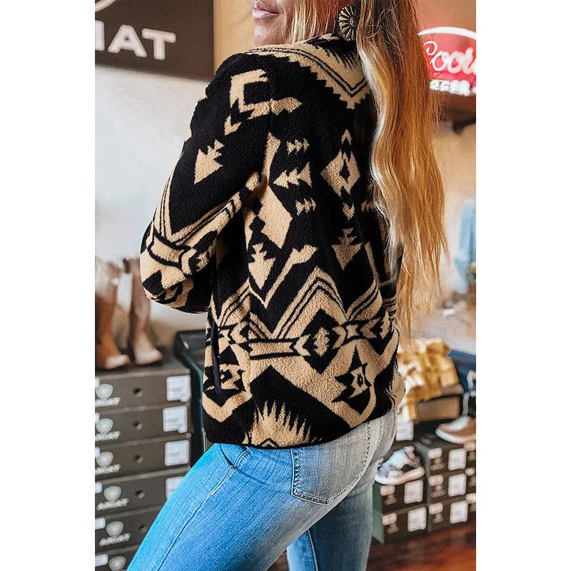 Women's loose fit long sleeve top with zipper detail in autumn winter polyester fabric
