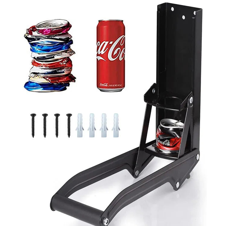 Wall-mounted iron hand pull can press in black on a kitchen wall