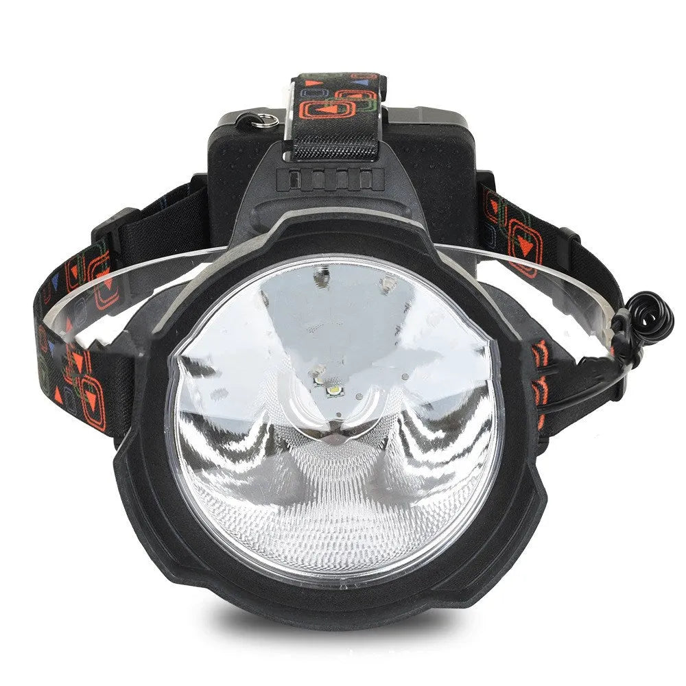 Head-mounted night fishing lamp with aluminium alloy body and 10W LED light source