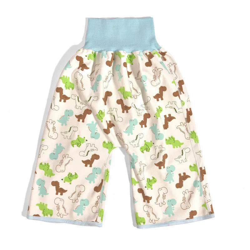 Blue car print training pants with wide elastic waistband for babies 0-5 years