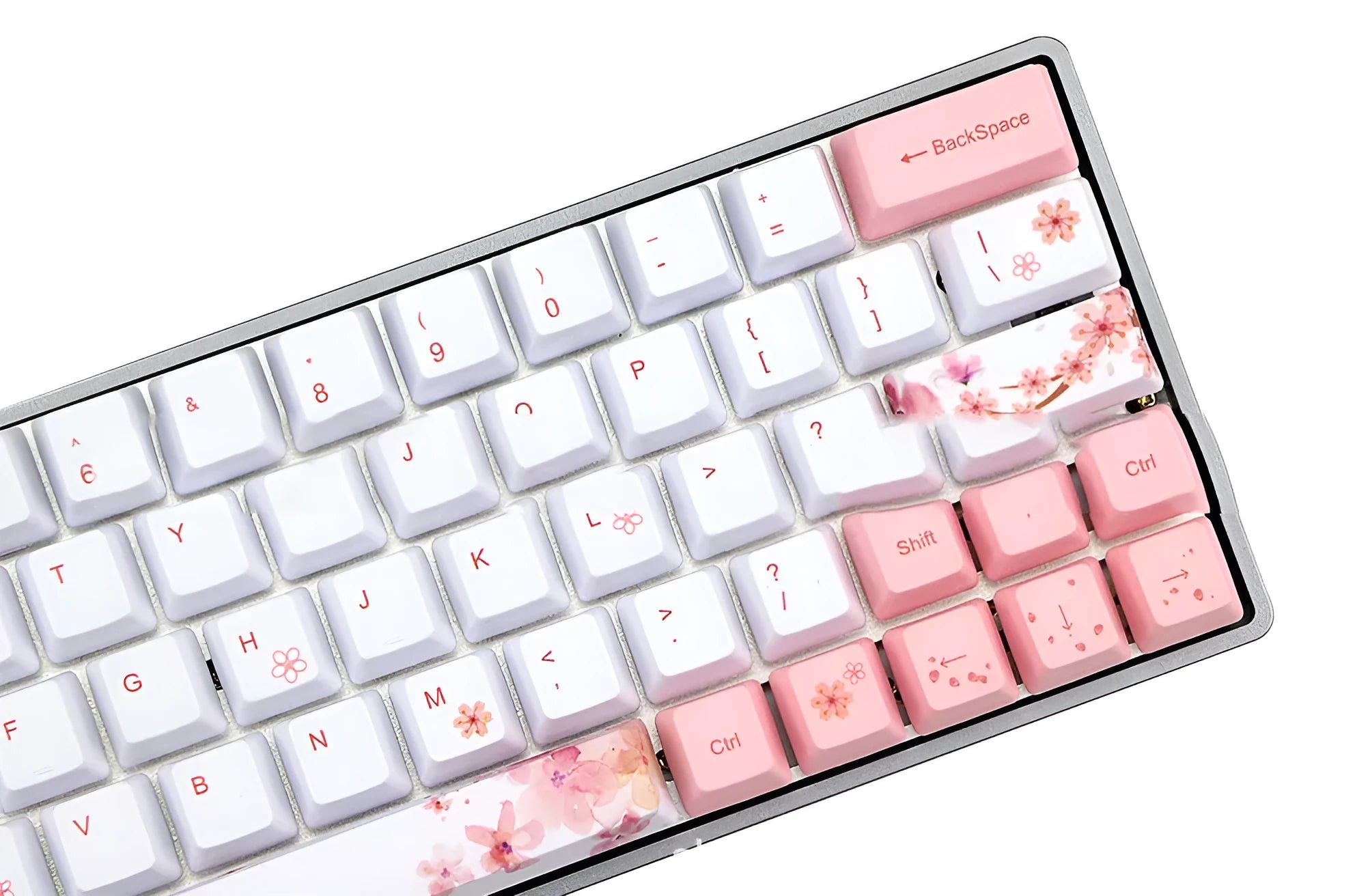 Pink PBT mechanical keyboard keycap with OEM profile and five-sided sublimation printing