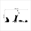 Cat scratching butterfly three-dimensional PVC wall sticker 58x20cm for living room bedroom decor
