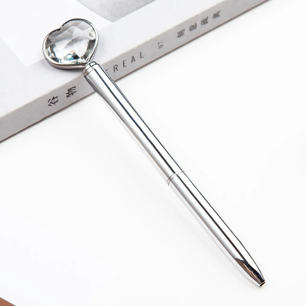 Creative crystal love ball metal pen in golden, rose gold and silver colour options