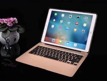 F07 full metal Bluetooth keyboard in silver, compatible with iPad Pro 12.9 inch, aluminium body, rechargeable battery