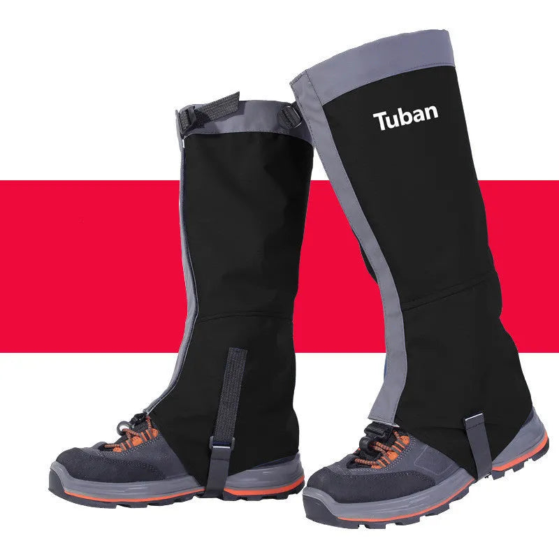 Outdoor snow kneepad made of 420D nylon fabric, waterproof and breathable, 3D draping design, available in black blue orange sizes L M