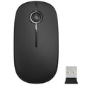 2.4G wireless mouse black with USB receiver, compact 120x66x36mm design