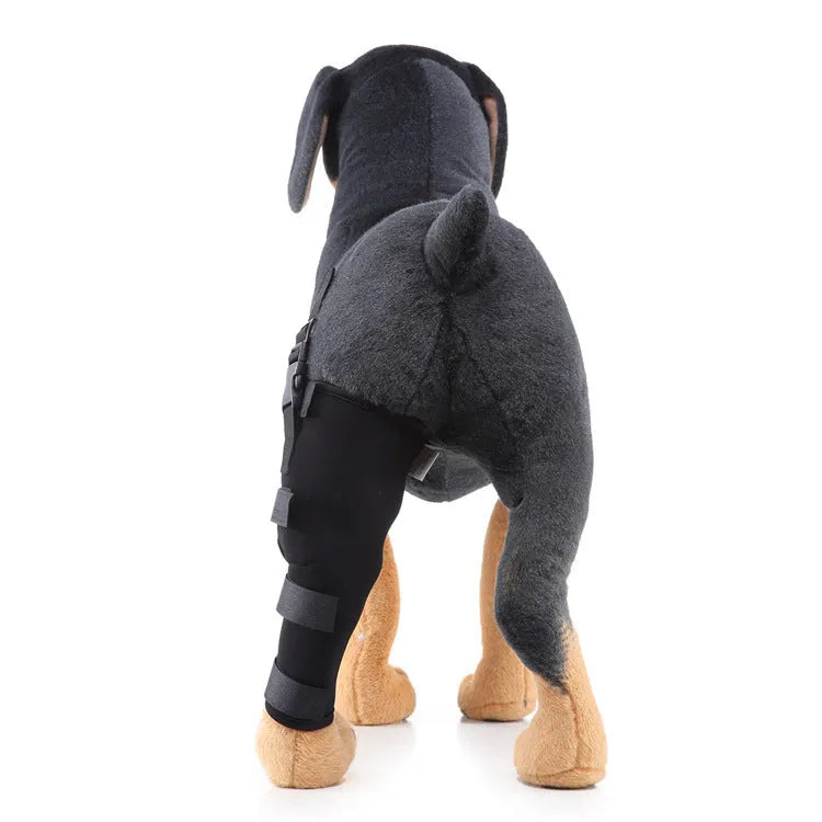 Pet leg rehabilitation foot support made of SBR, available in black, for left or right foot, size options XS to L