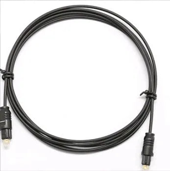 OD2.2 digital audio optical fibre Toslink cable with PVC jacket, shown with connector detail.