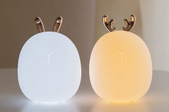 LED cartoon night light Rabbit style with USB cable, warm and cold light modes