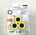 Blue magnetic plastic rotating fidget ring showing internal diameter of 1.8cm.