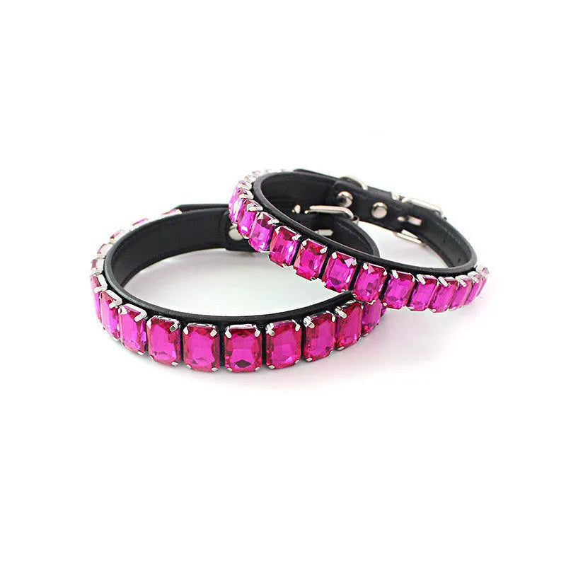 PU pet collar in multiple colours with size options XS to XL for dogs and cats