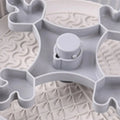 Pet food basin with rotating game board and anti-choke silica gel pad in beige