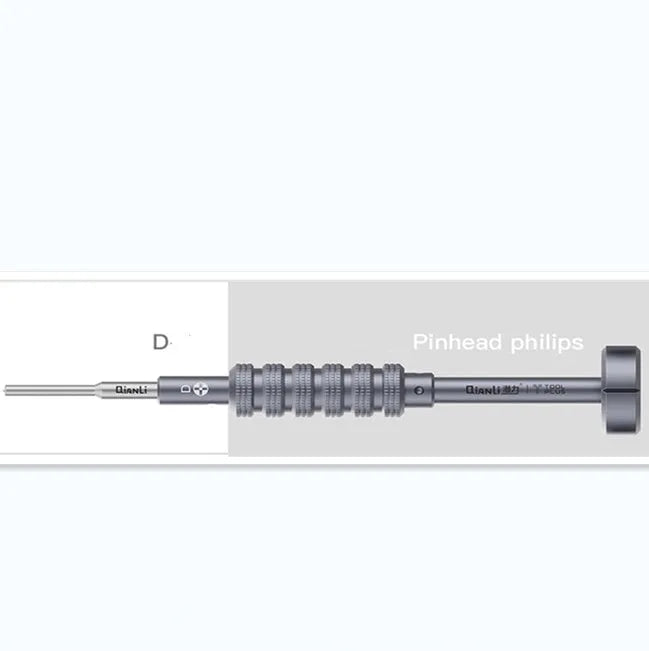 iPhone-compatible screwdriver with grenade-shaped aluminium handle and multiple bit types