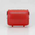 Portable metal subwoofer with 2.1 channel audio, battery power, Bluetooth, USB and FM inputs in black blue golden red silver colours