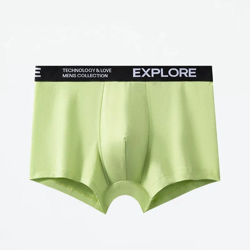 Men's cotton mid waist underwear in a selection of colours including pink and grey black.