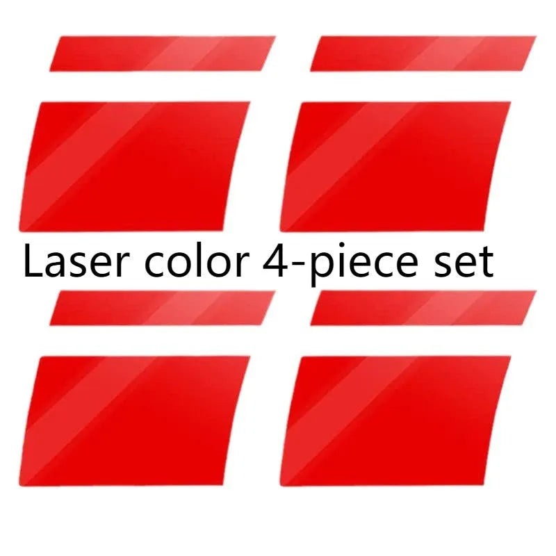 Four reflective car rearview mirror decorative stickers with steel ring modification in assorted colours 6x6cm