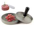 Single aluminium die cast burger press with base and handled plate, 12x12x9 cm size