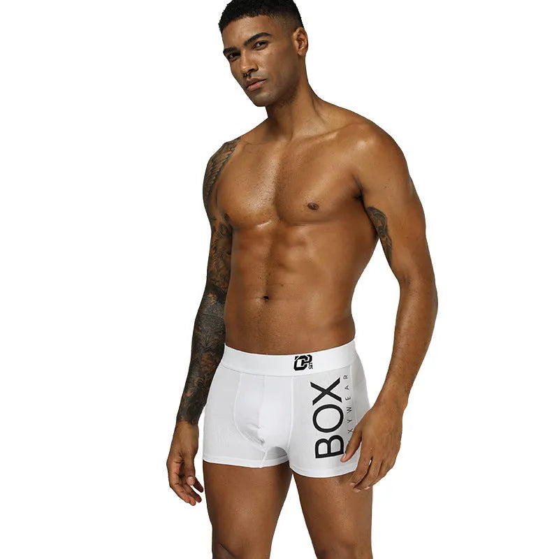 Men's 100% cotton boxer shorts in black and white, breathable underwear in sizes L to XXL
