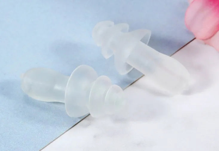 Silicone noise reduction waterproof earplugs in black, reusable in-ear sleep and swimming plugs