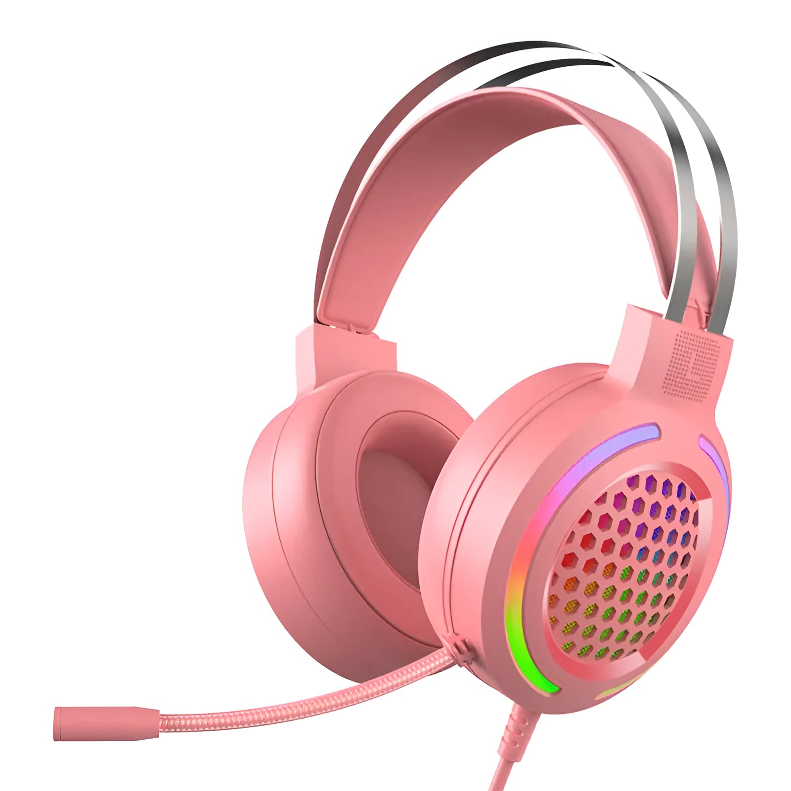 H500 Holloway RGB USB gaming headset in black with large ear cups and microphone.