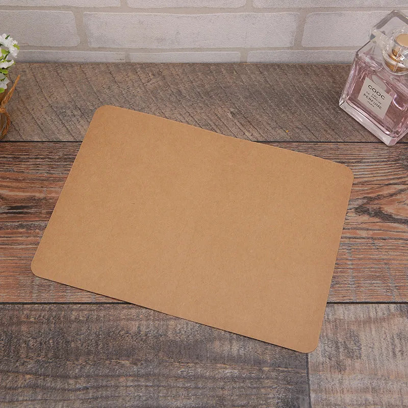 Pack of 100 blank folded kraft greeting cards in 10x15cm size, showing black, brown, and white colour options.