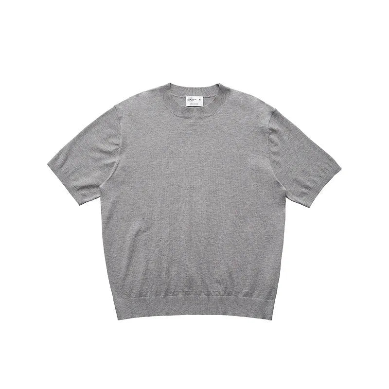 Fanio solid-colour short-sleeved T-shirt with French Australian Velvet fabric on the shoulders.