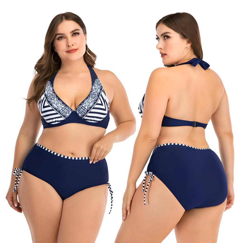 Photo colour underwire bikini with steel support and chest pad in plus size L to 4XL