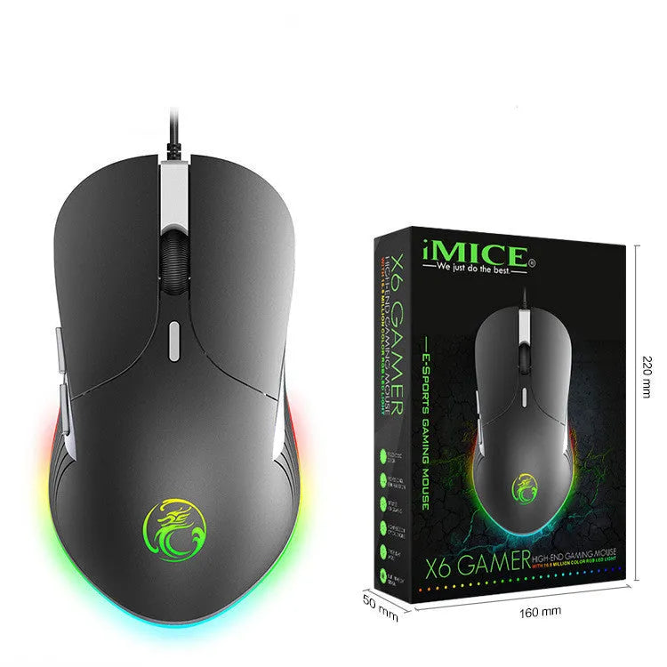 LED Gaming Mouse 6400 DPI wired ergonomic with 7 buttons and scroll wheel