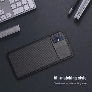 CamShield Samsung Galaxy A51 black PC back cover phone case front view