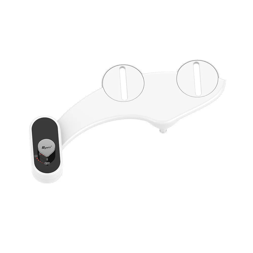Self cleaning bidet toilet water spray with dual nozzles in white ABS plastic for anal and feminine wash