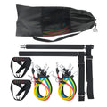 Home squat strength training fitness equipment set with adjustable 100-pound TPE pedal tensioner in black