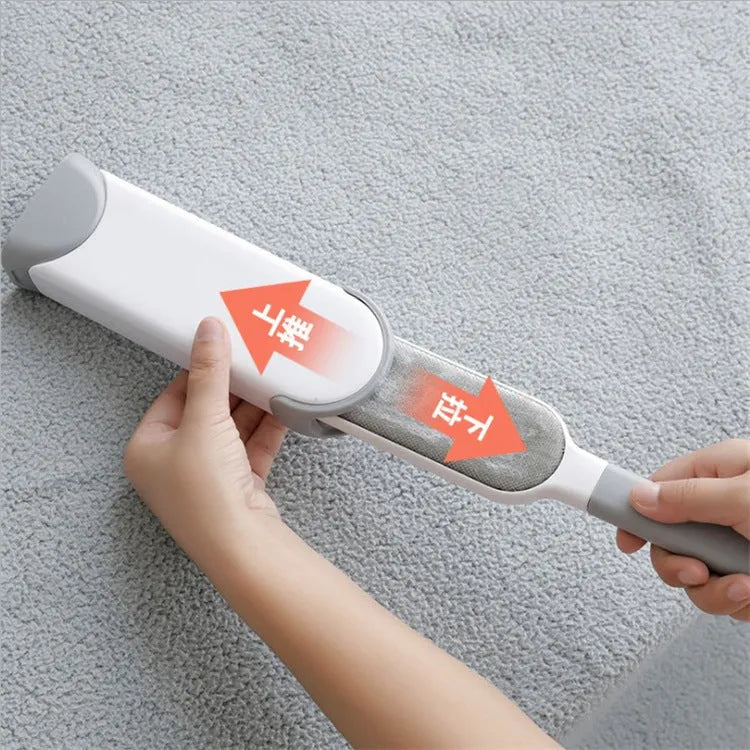 Electrostatic hair removal brush in L and S sizes for pet hair and lint removal on fabric surfaces